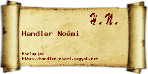 Handler Noémi névjegykártya